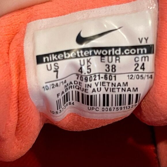 Nike Flex Y2K Running Shoes - Coral Lava Glow/Metallic Silver/Bright Crimson 7 - Picture 4 of 13